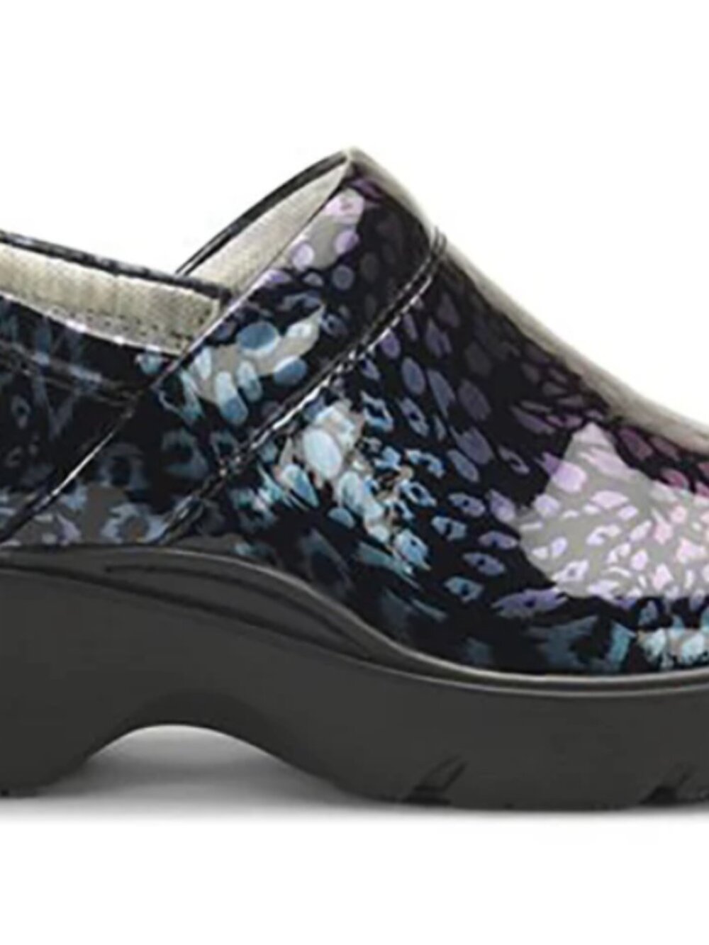 Aligne Indya Leopard Patent Clogs